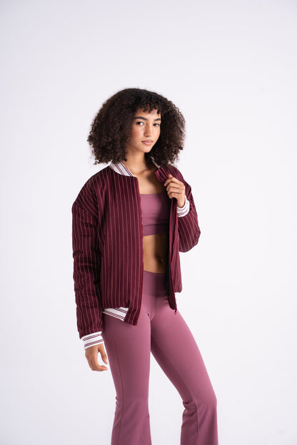Pinstripe Bomber Jacket