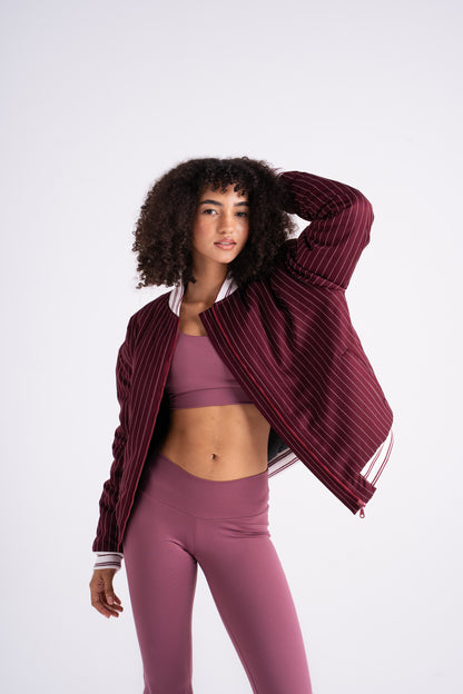 Pinstripe Bomber Jacket