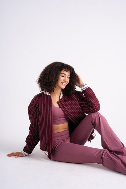 Pinstripe Bomber Jacket