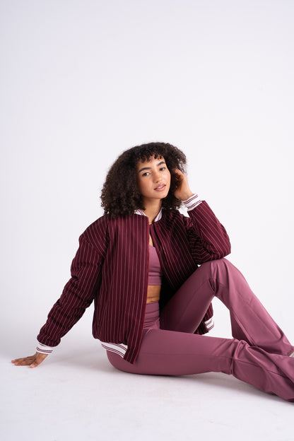 Pinstripe Bomber Jacket