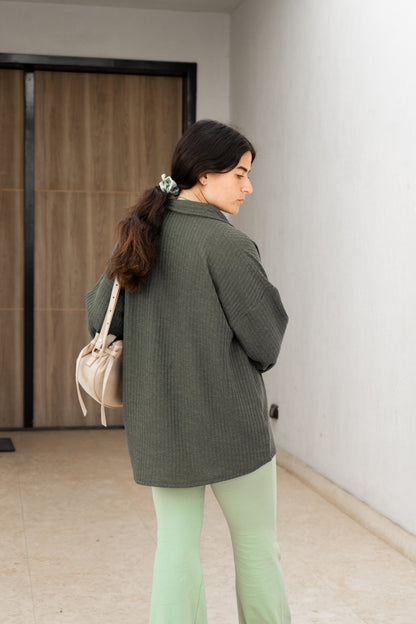 Ribbed Oversized Polo